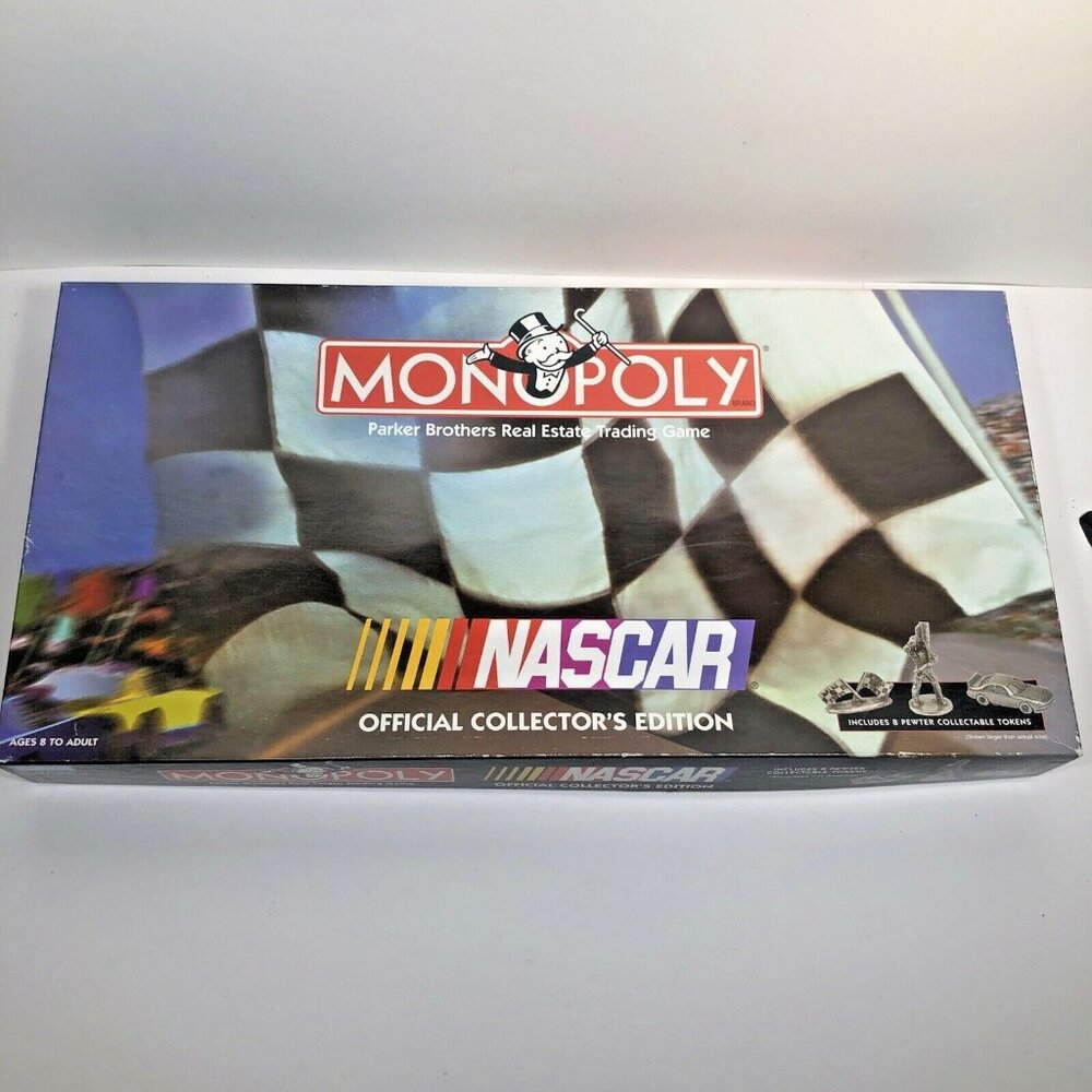 Monopoly Parker Bros Board Game 1996 NASCAR Official Collectors Edition Complete